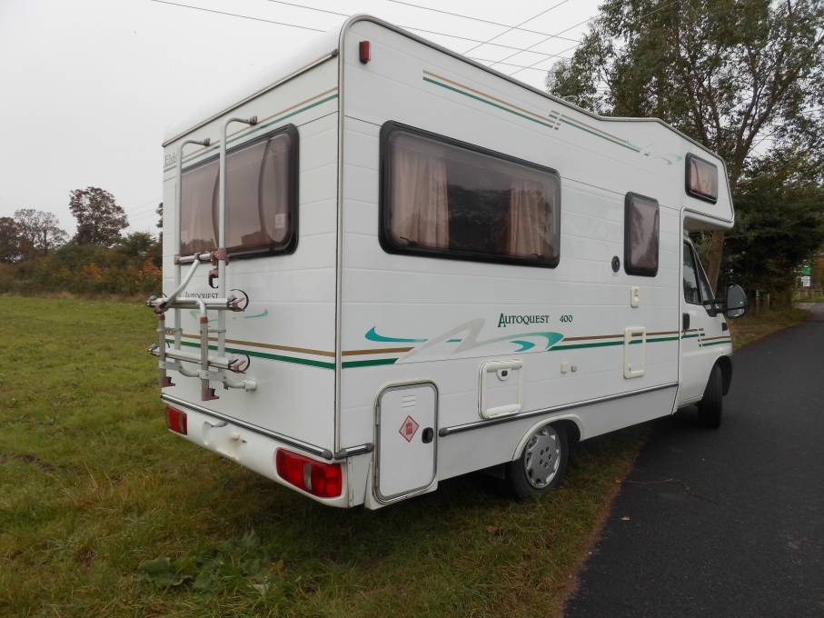 Elddis Autoquest 400 Rear lounge, Overcab bed, Side kitchen, Bike rack